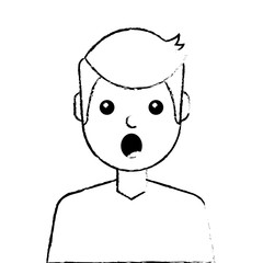 Obraz na płótnie Canvas surprised young man avatar character vector illustration design