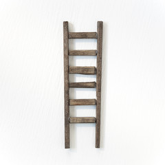 Wooden ladder isolated on white background