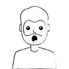 surprised young man avatar character vector illustration design