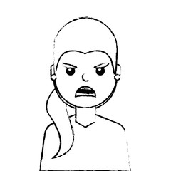 angry young woman avatar character vector illustration design