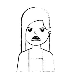 Obraz na płótnie Canvas angry young woman avatar character vector illustration design