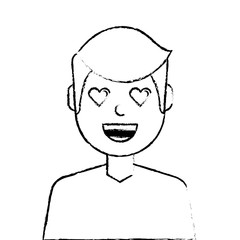 lovely young man avatar character vector illustration design