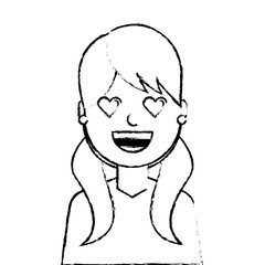 lovely young woman avatar character vector illustration design