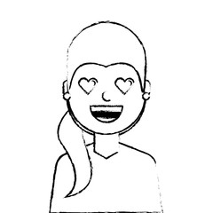 lovely young woman avatar character vector illustration design