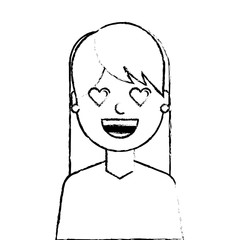 lovely young woman avatar character vector illustration design
