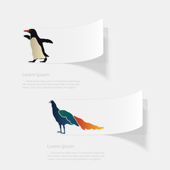 Birds. Flat sticker with shadow on white background