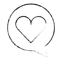 speech bubble with heart vector illustration design