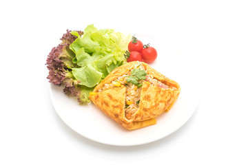 Flavored Fried Rice in an Omelet Wrapping