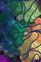 Vector wave background of doodle hand drawn lines