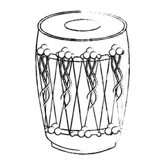 musical instrument punjabi drum dhol indian traditional vector illustration   sketch style design