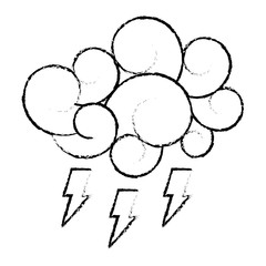 blue cloud thunderbolt storm cartoon image vector illustration   sketch style design