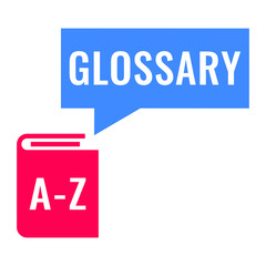 Glossary.  Book icon. Flat vector illustration on white background.