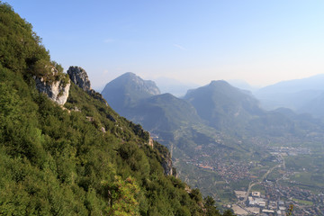 Fototapeta premium Mountain summit Cima SAT panorama near Riva del Garda, Italy