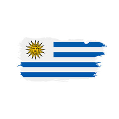 Fototapeta premium Uruguay flag, vector illustration
