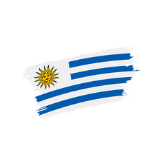 Obraz premium Uruguay flag, vector illustration