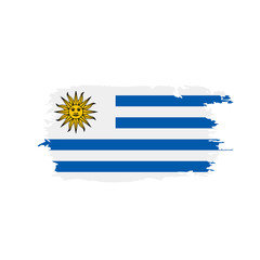 Fototapeta premium Uruguay flag, vector illustration