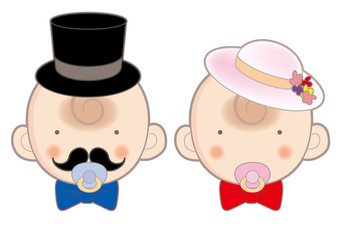 Obraz premium ユニーク赤ちゃんペア