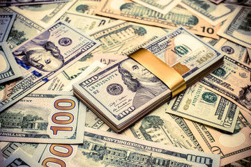 a pack of lies the US currency on background of dollars 