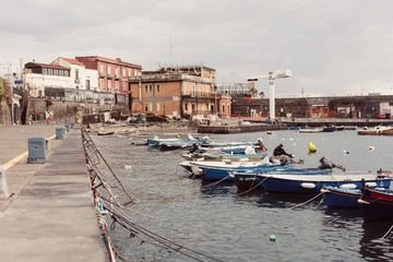 Berth with boats in the town