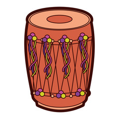 musical instrument punjabi drum dhol indian traditional vector illustration 