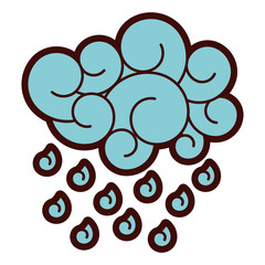 blue cloud rain drops atmosphere cartoon image vector illustration 