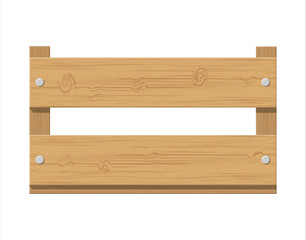 Wooden fruit box. Product drawer front view.