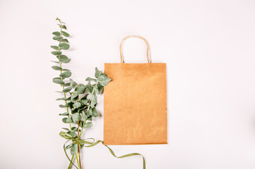 Brown paper gifts bags isolated on white