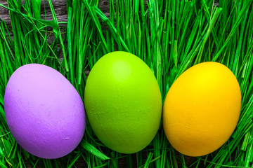 Colored easter eggs, background