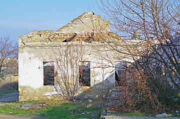 ruins of the destroyed building