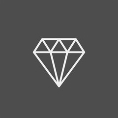 Diamond flat vector icon