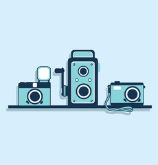 vintage camera with flat camera