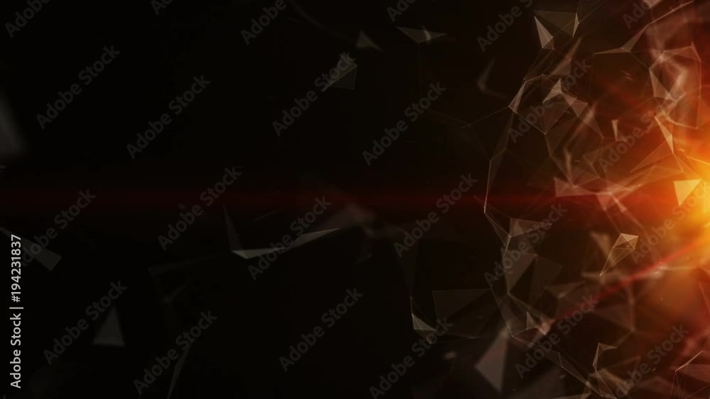 Poster 3d abstract technology over intersections and particles. network of lines with sphere shape. lens fl