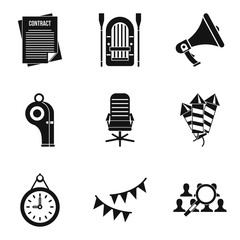 Brigade icons set, simple style