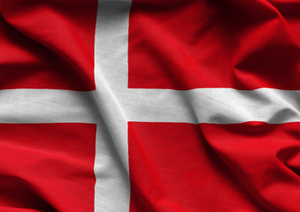 Fototapeta premium Waving flag of Denmark