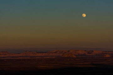 Fullmoon in Berdenas Reales desert in Navarra