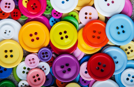 Colorful plastic clothing buttons