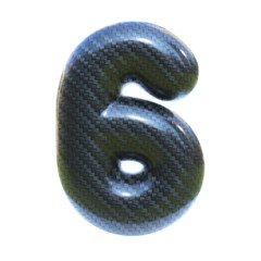 Carbon fiber font number 6