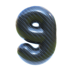 Carbon fiber font number 9