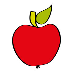 red fruit tasty apple delicious food vector illustration