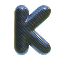 Carbon fiber font letter K