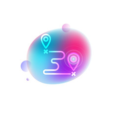 Set a destination neon icon