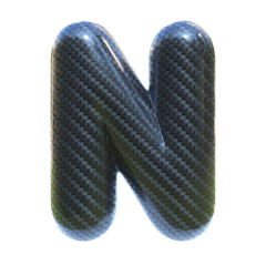 Carbon fiber font letter N