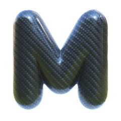 Carbon fiber font letter M