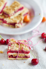 cherry cake on the table
