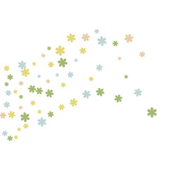 Delicate Floral Pattern with Simple Small Flowers for Greeting Card or Poster. Naive Daisy Flowers in Primitive Style. Vector Background for Spring or Summer Design.
