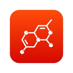 Crystal lattice icon digital red