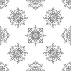 Classic seamless vector pattern. Damask orient light silver ornament. Classic vintage background