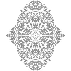 Elegant vector ornament in classic style. Abstract traditional pattern with oriental elements. Classic silver vintage pattern