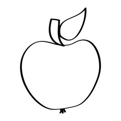 fruit tasty apple delicious food vector illustration outline design