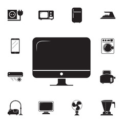 Computer monitor icon on white background